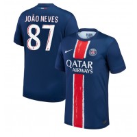 Fotballdrakt Herre Paris Saint-Germain Joao Neves #87 Hjemmedrakt 2024-25 Kortermet